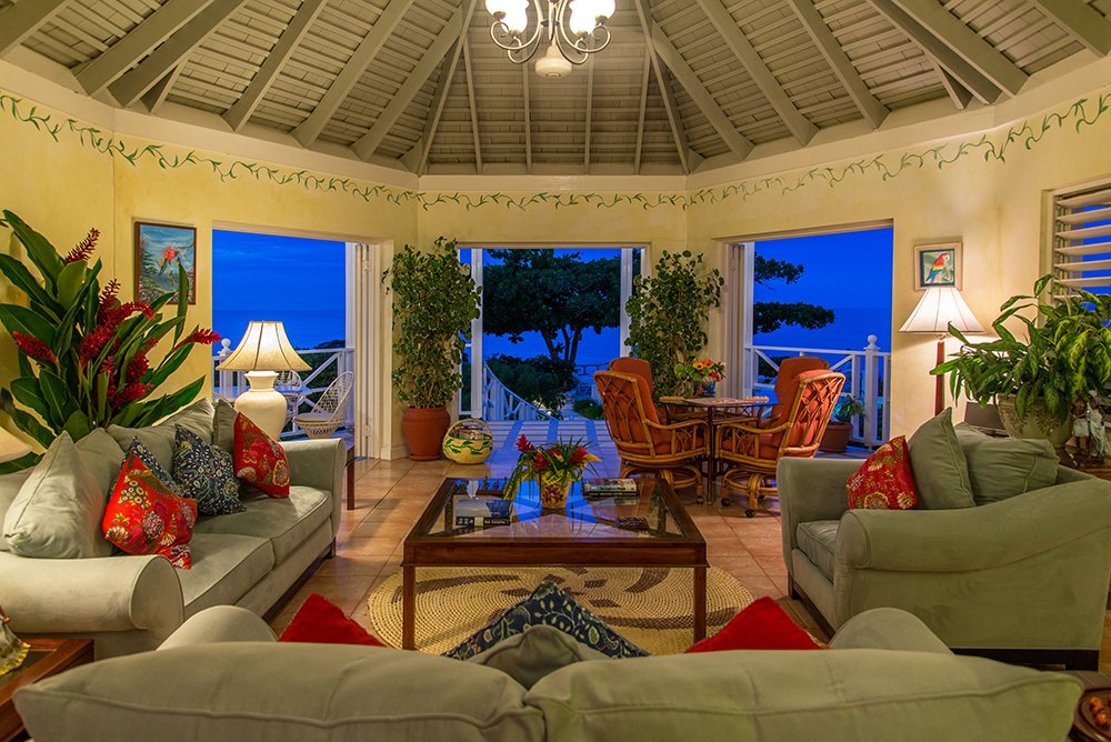 Interiors have high Caribbean-style ceilings ... bright, cheerful and extremely comfortable.