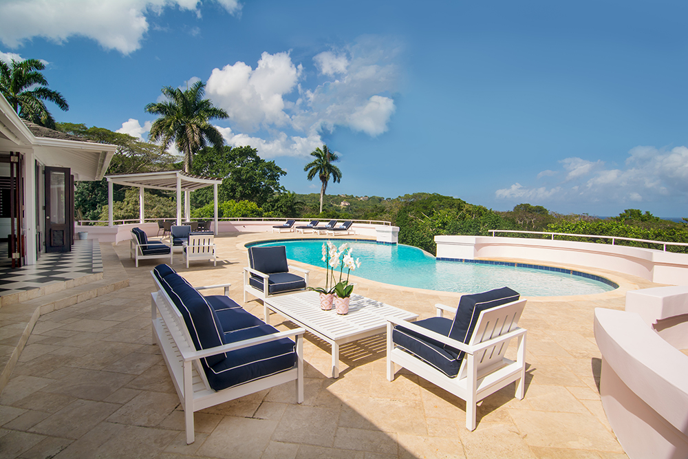 Wide verandahs open to the pool terrace, where the glamorous salt water pool is designed for families.